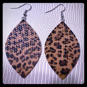 Cheetah Print Faux Leather Earrings